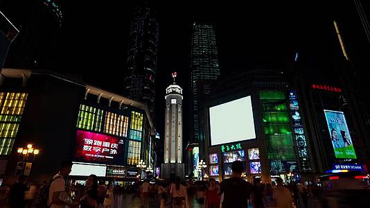 重庆解放碑步行街延时视频的预览图