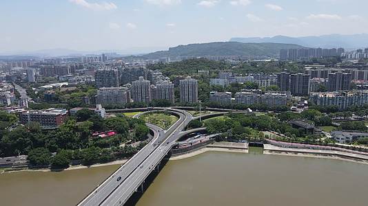 航拍浙江绍兴城市建设视频的预览图