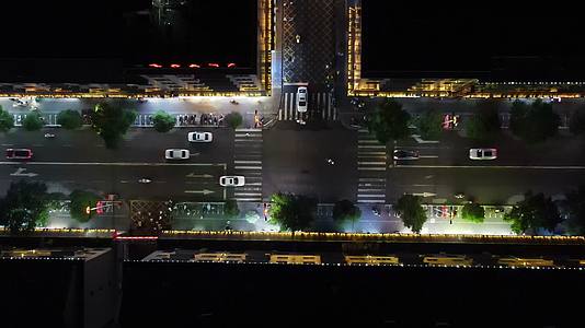 航拍湖南通道城市夜景灯光视频的预览图