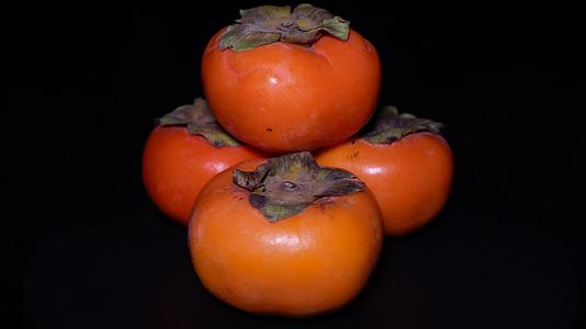 火晶柿子脆柿子秋季水果视频的预览图