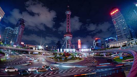 上海陆家嘴的璀璨夜景视频的预览图