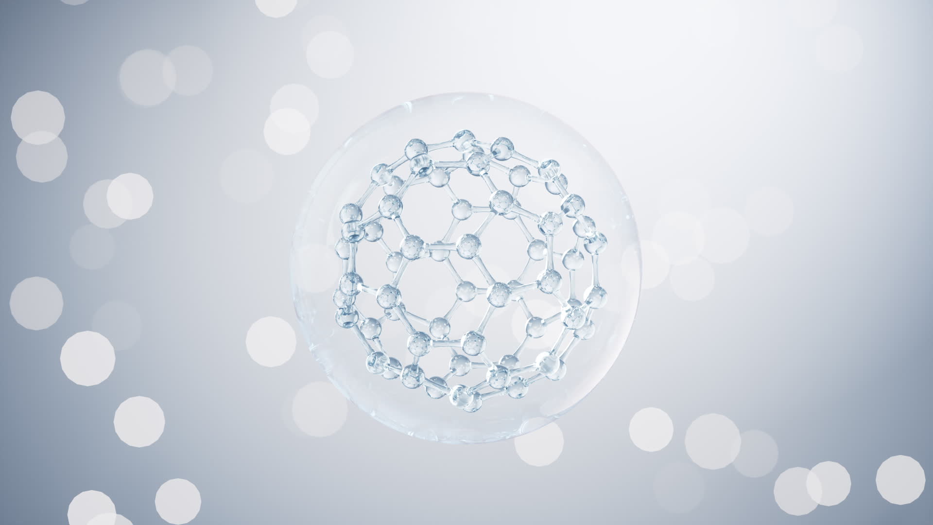透明分子与生物科技概念3D渲染视频的预览图
