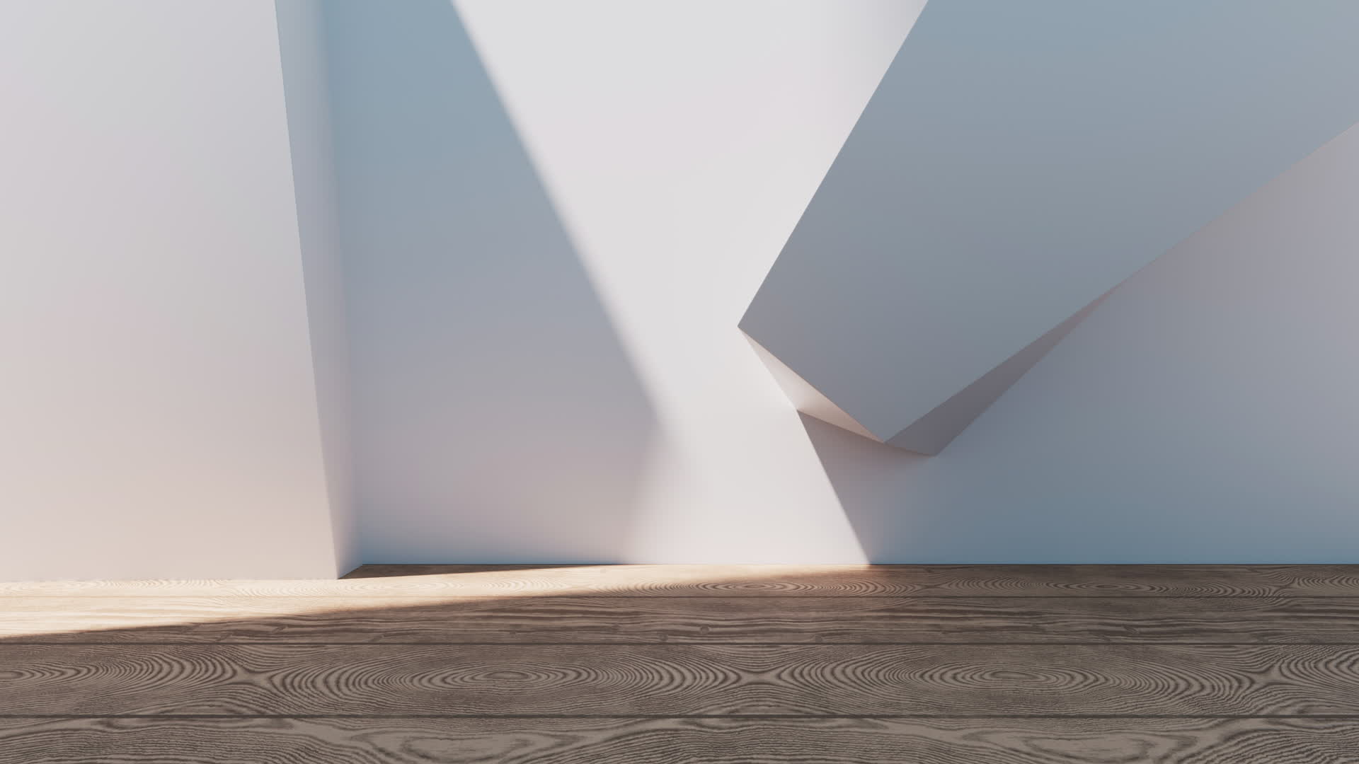 几何体建筑空间与木地板3D渲染视频的预览图
