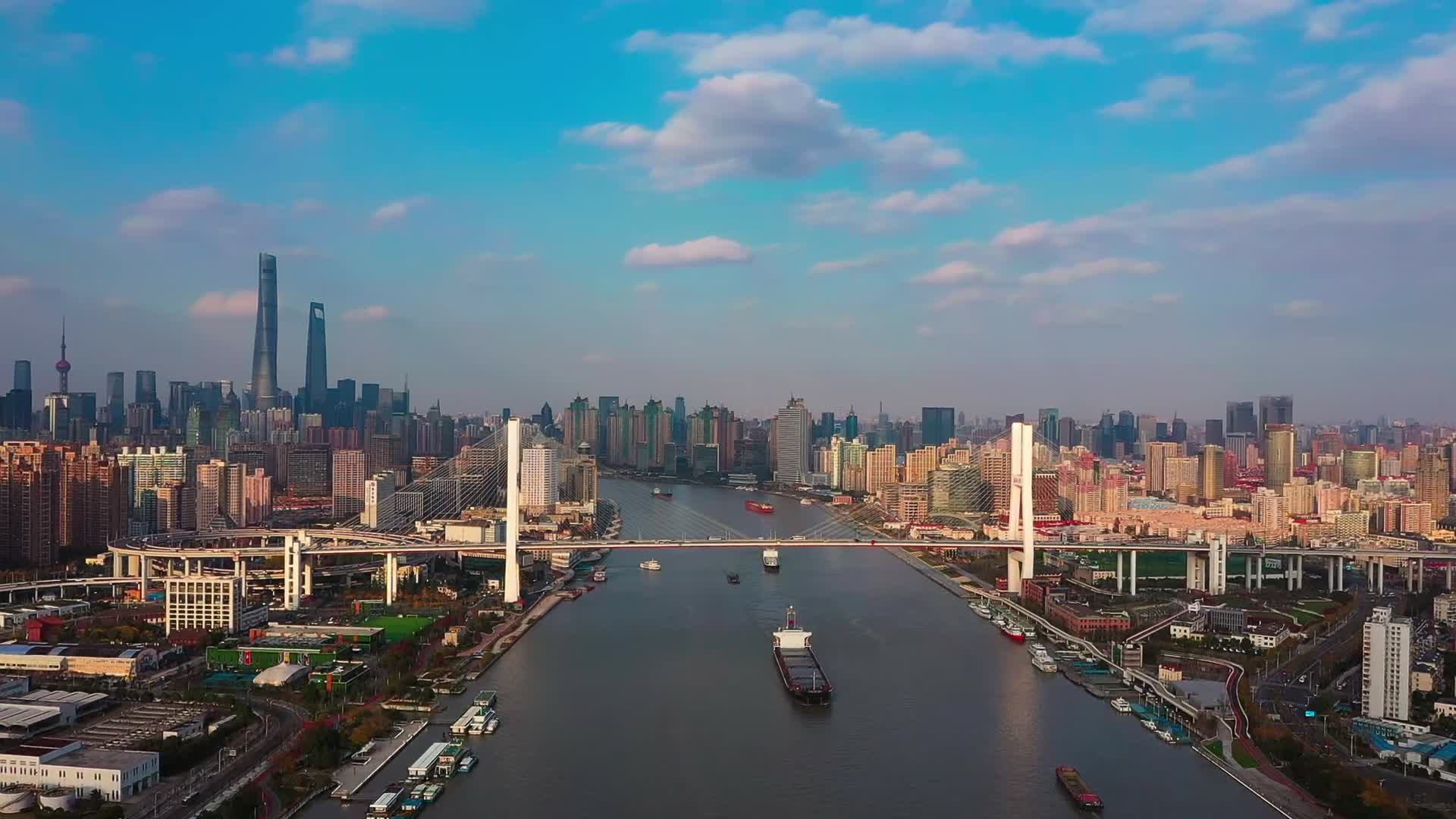 壮观的跨江大桥视频的预览图