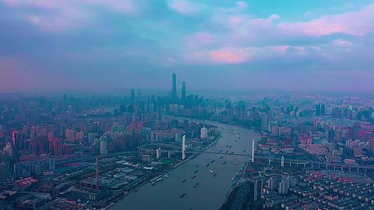 上海城市晚霞视频的预览图