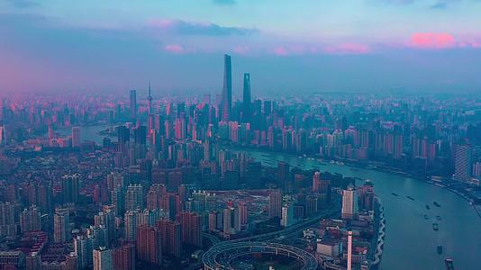 上海城市晚霞视频的预览图