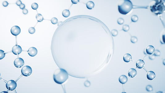 透明气泡与生物科技分子背景3D渲染视频的预览图