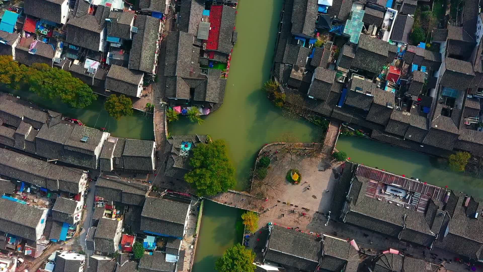枫泾古镇的石桥视频的预览图
