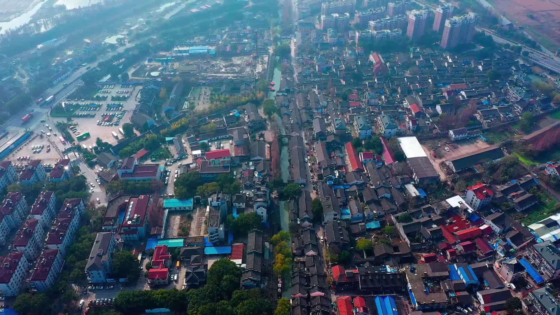 上海枫泾古镇航拍视频的预览图
