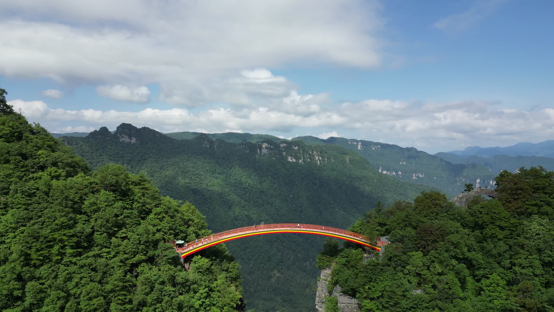 航拍大自然森林桥梁视频的预览图