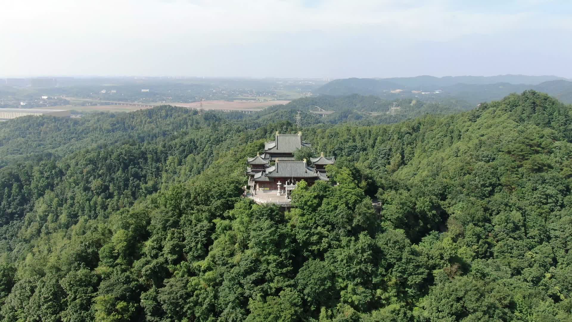 航拍湖南湘潭昭山风景区视频的预览图