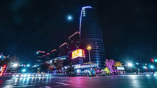 邯郸美乐城夜景延时摄影视频的预览图