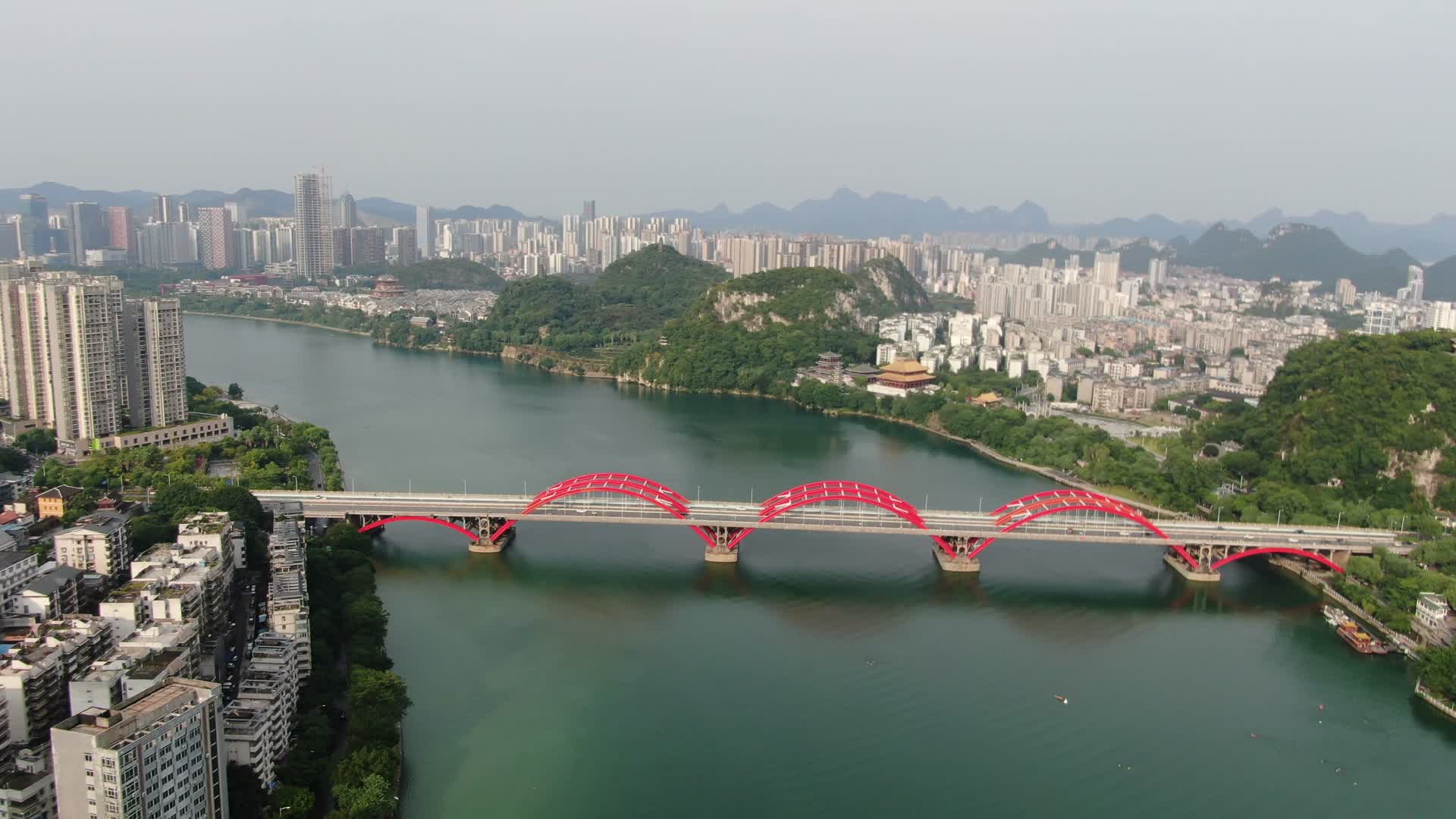 广西柳州柳江文惠桥航拍视频的预览图