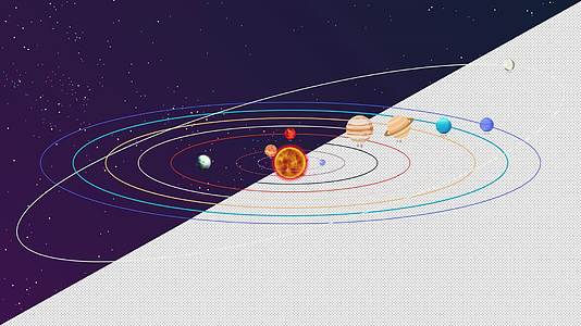 太阳系公转教育ae模板视频的预览图
