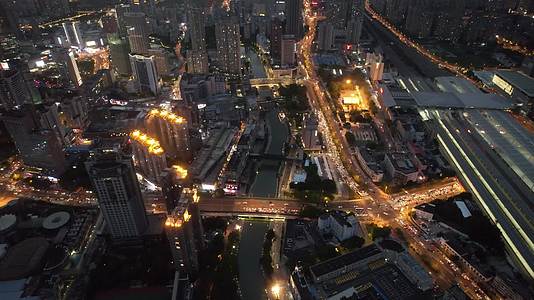 航拍江苏无锡城市夜景视频的预览图