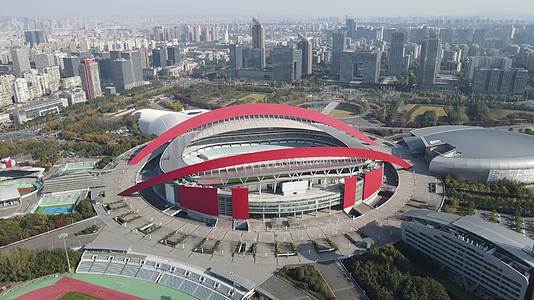 航拍江苏南京奥林匹克体育中心视频的预览图