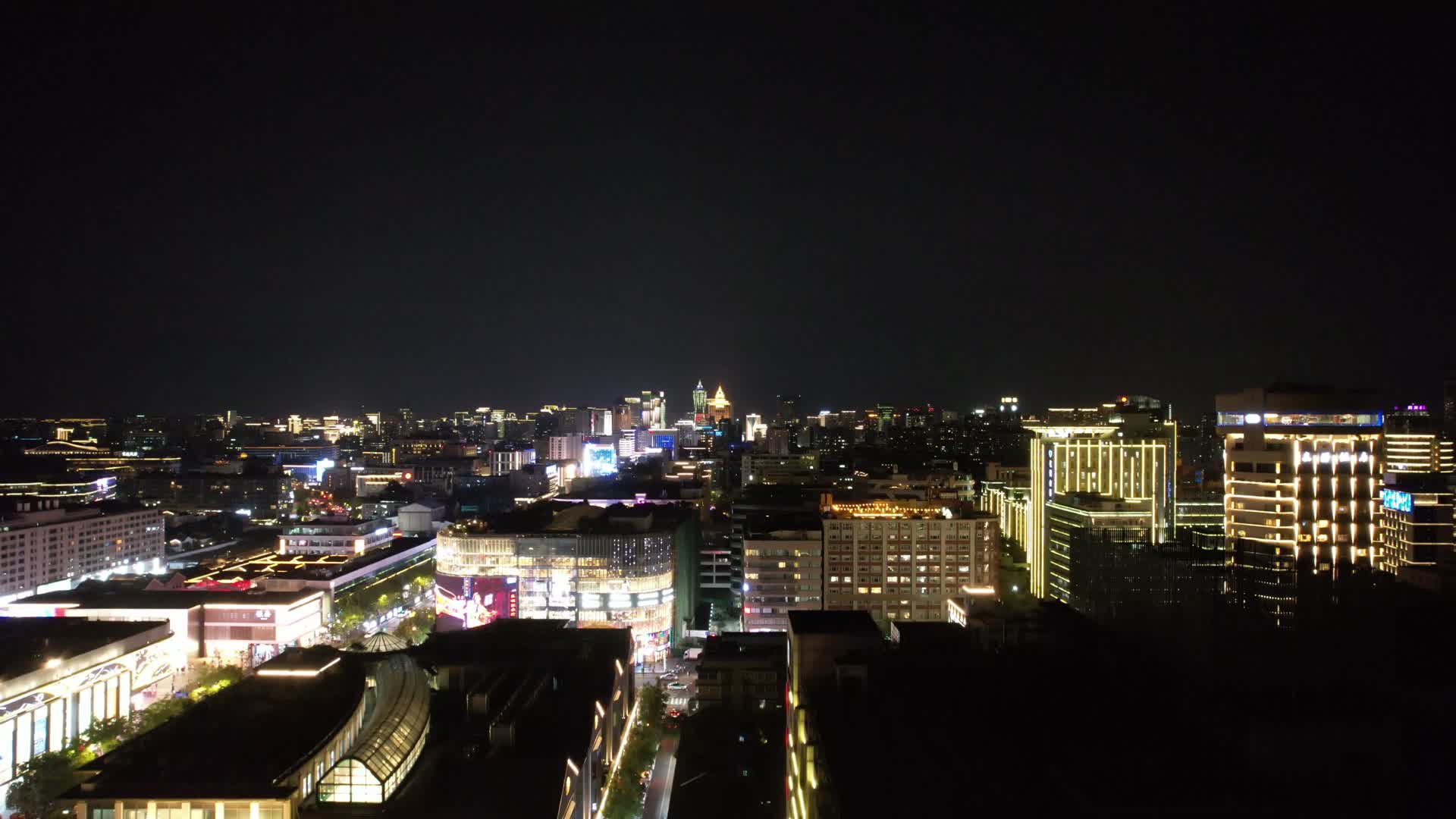 航拍浙江杭州城市夜景视频的预览图