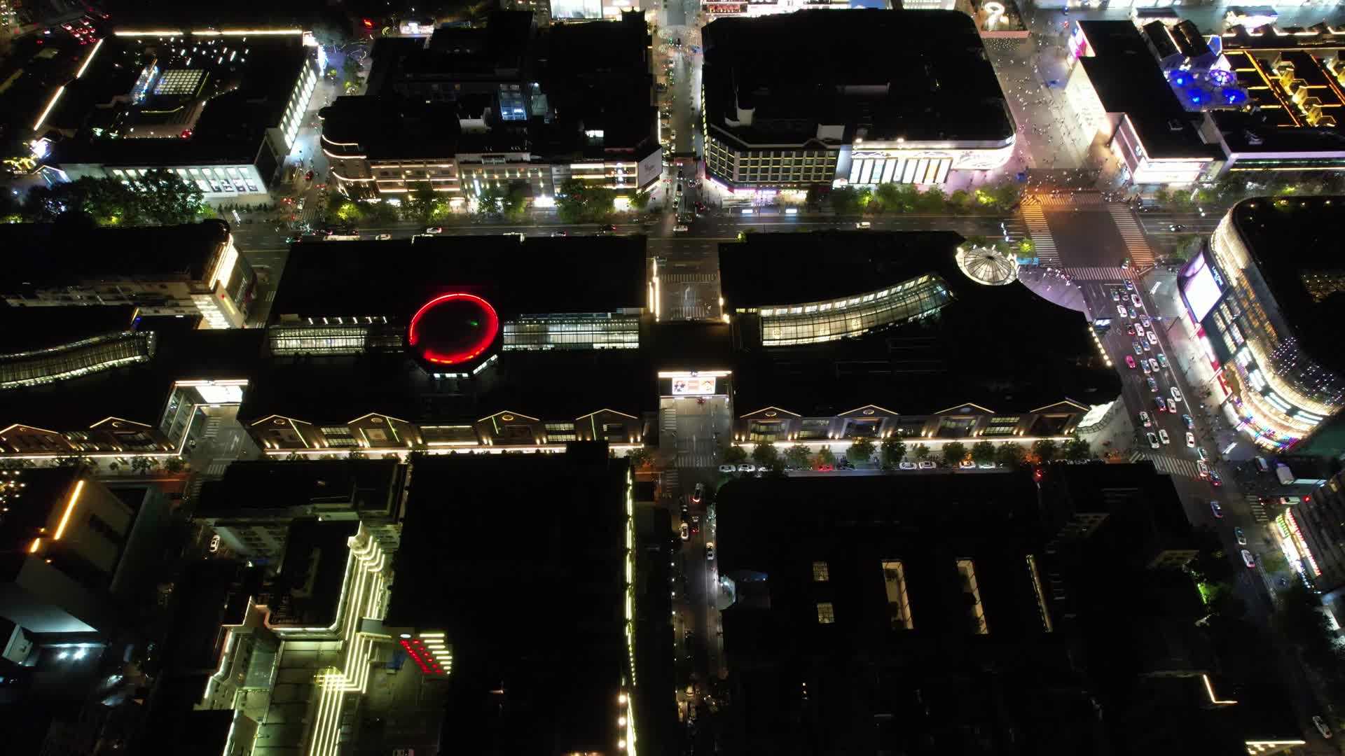 航拍浙江杭州城市夜景灯光视频的预览图