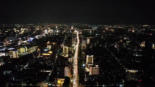 航拍浙江杭州城市夜景交通夜景视频的预览图