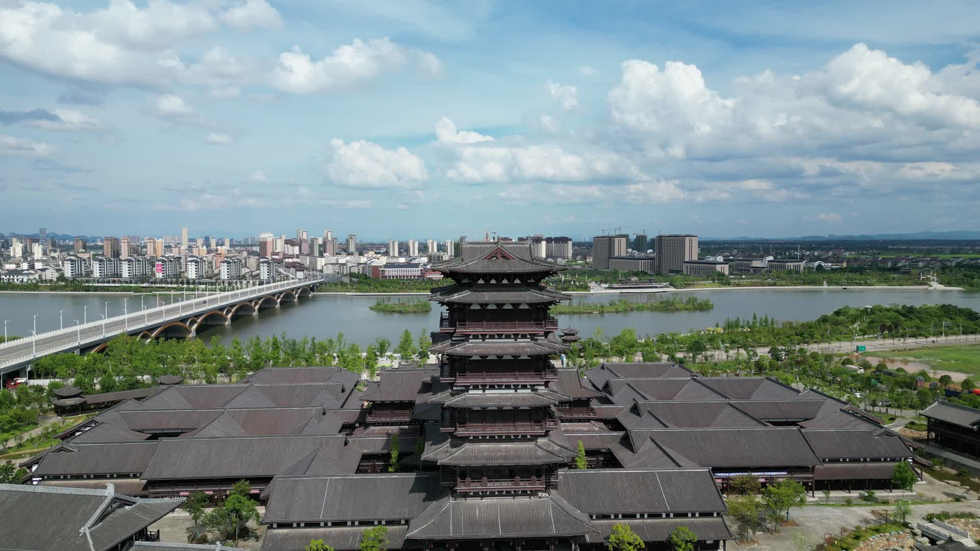 抚州临汝书院建筑航拍视频的预览图