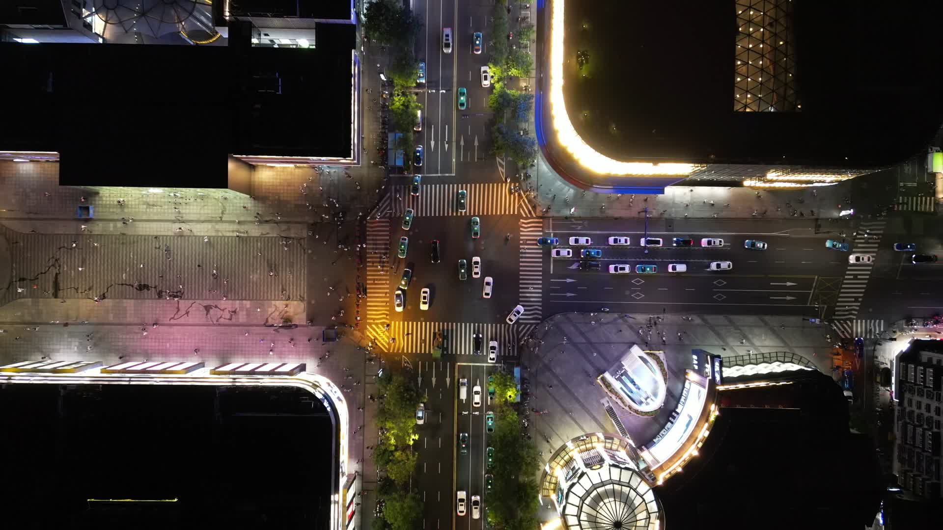航拍浙江杭州龙翔桥夜景视频的预览图