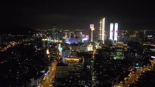 航拍江苏无锡三阳广场高楼夜景视频的预览图
