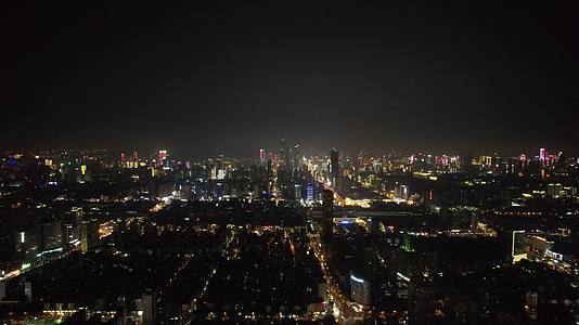 航拍湖南长沙城市建设城市夜景视频的预览图