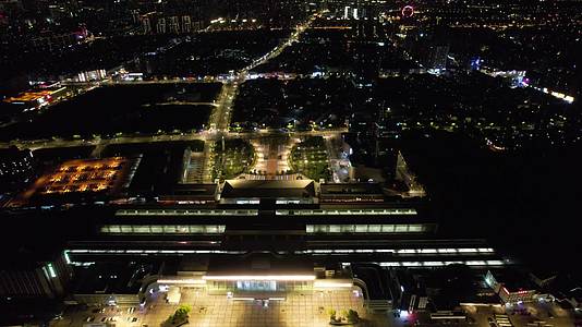 航拍江苏常州站夜景视频的预览图