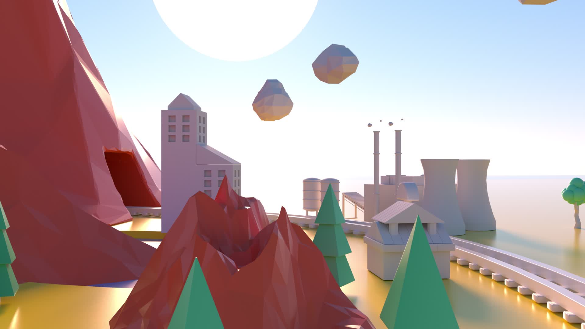 C4D合成玩具小火车动画背景视频的预览图