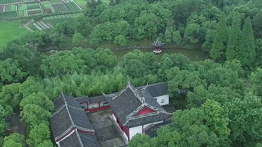 浙江义乌朱丹溪陵园航拍视频的预览图