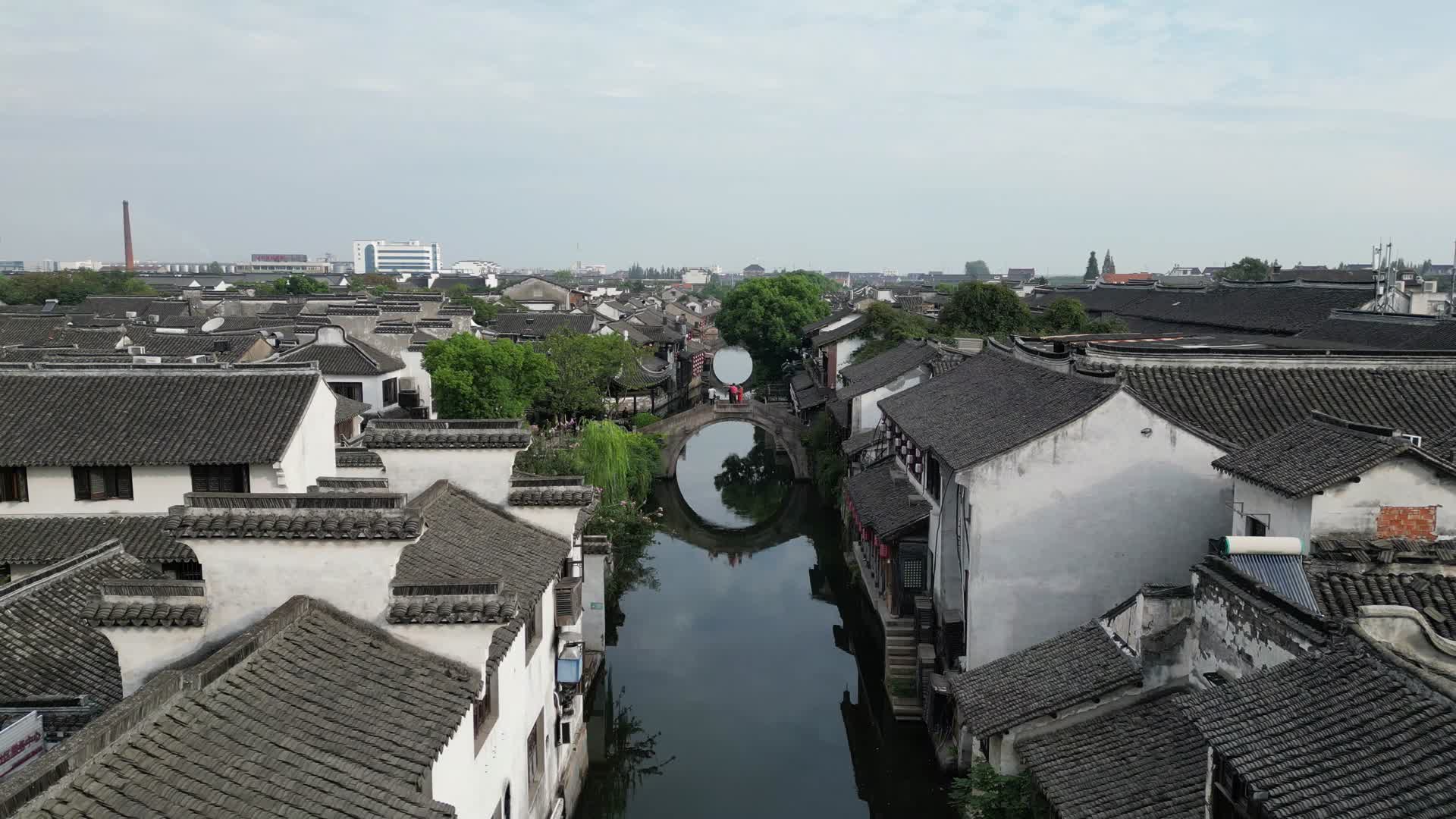 5A景区航拍浙江西塘古镇视频的预览图