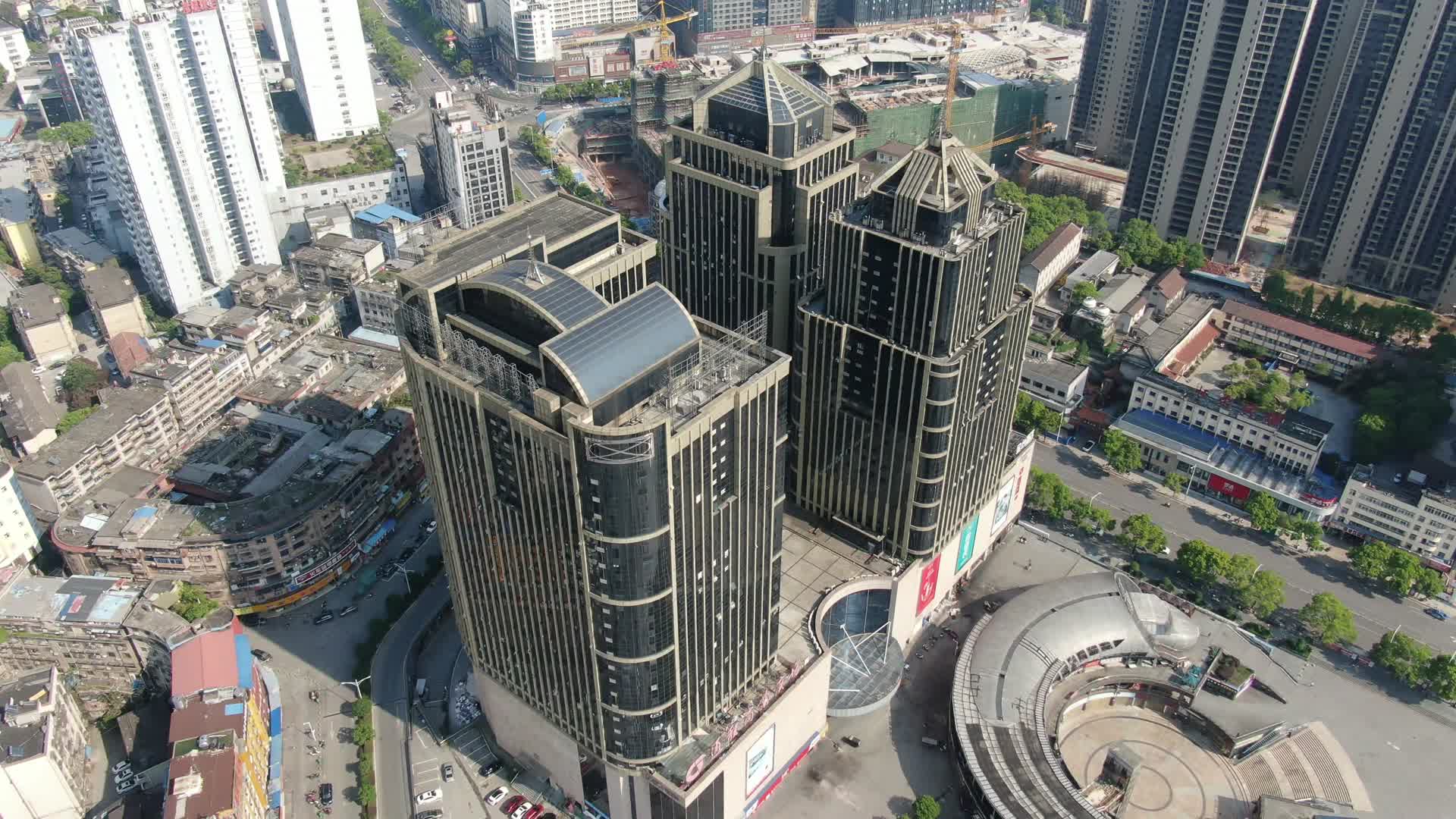 湖南湘西城市商业广场航拍视频的预览图