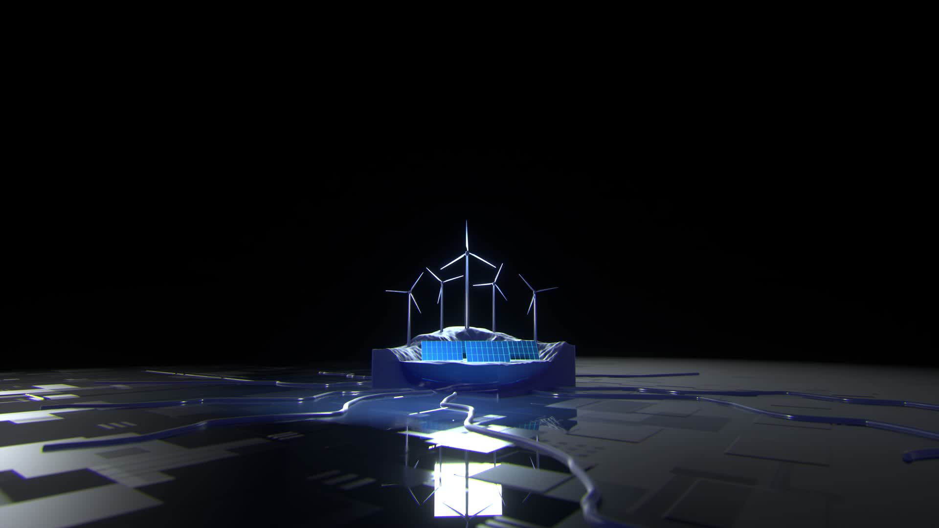 数字化电网清洁能源发电场景镜头视频的预览图