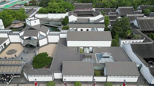 航拍江苏苏州博物馆视频的预览图