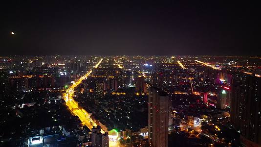 航拍安徽合肥城市夜景交通大道视频的预览图