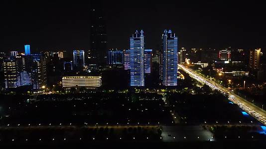 航拍湖北武汉城市夜景灯光视频的预览图