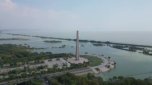 航拍安徽合肥渡江战役纪念馆胜利之塔视频的预览图
