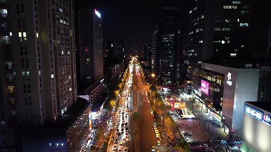 航拍安徽合肥城市大道车流夜景视频的预览图