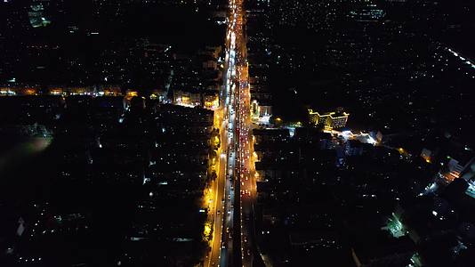 航拍安徽合肥城市大道车流夜景视频的预览图