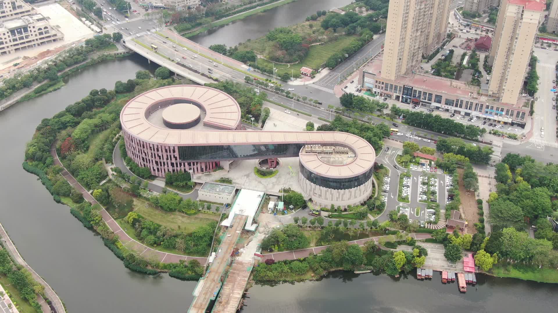 福建莆田博物馆地标建筑航拍视频的预览图