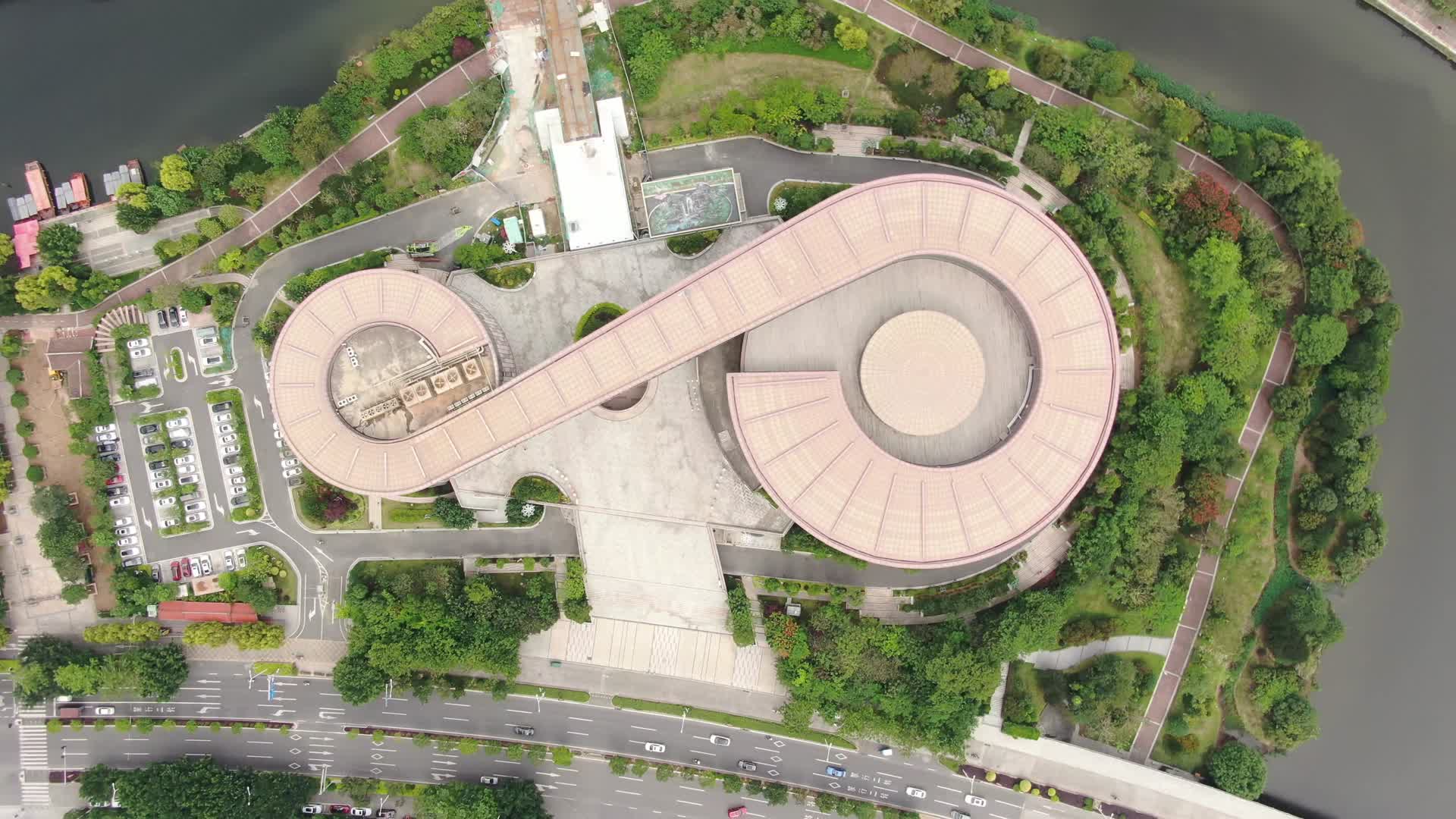 福建莆田博物馆地标建筑航拍视频的预览图