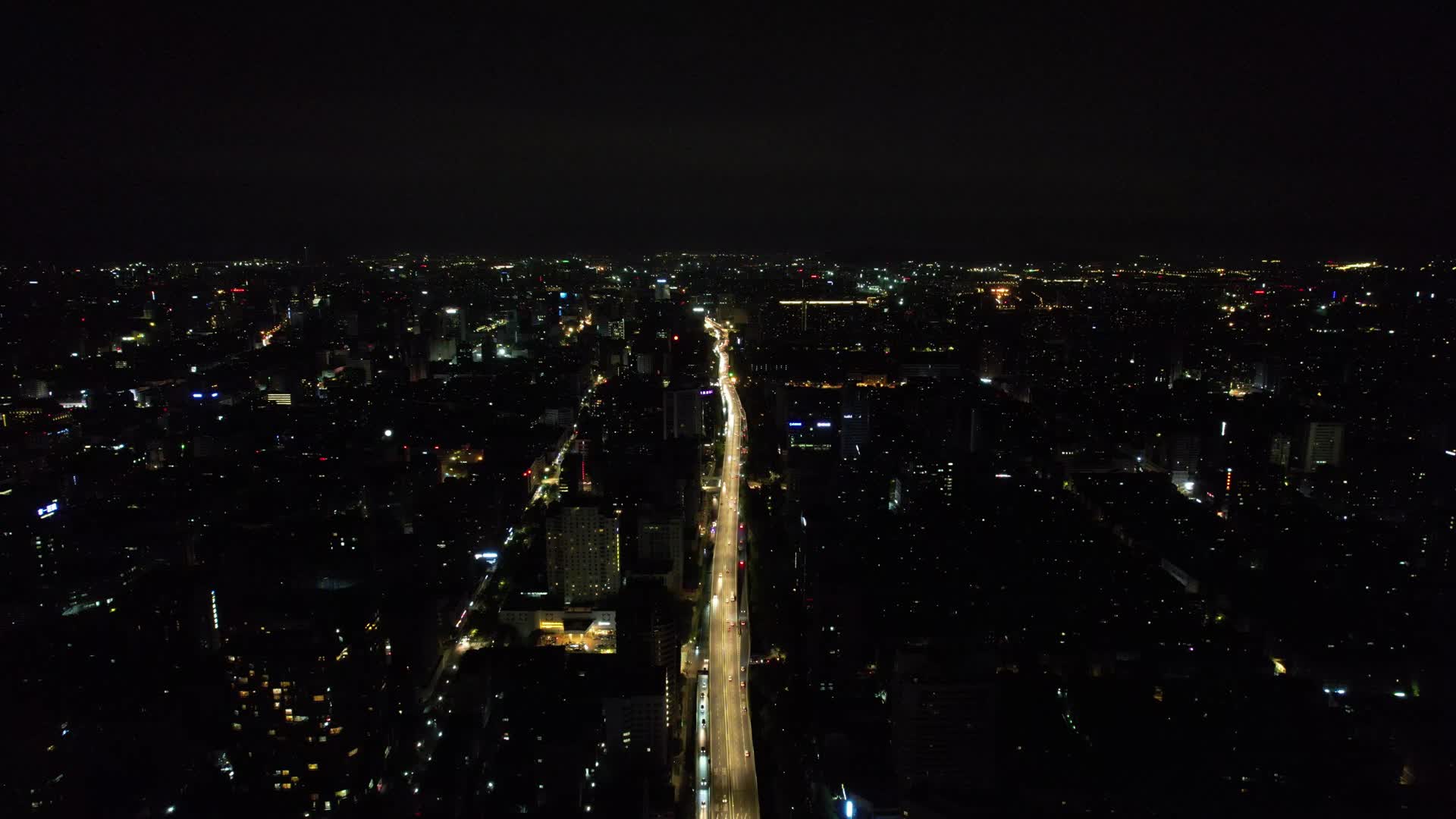俯瞰杭州城市夜景灯光视频的预览图