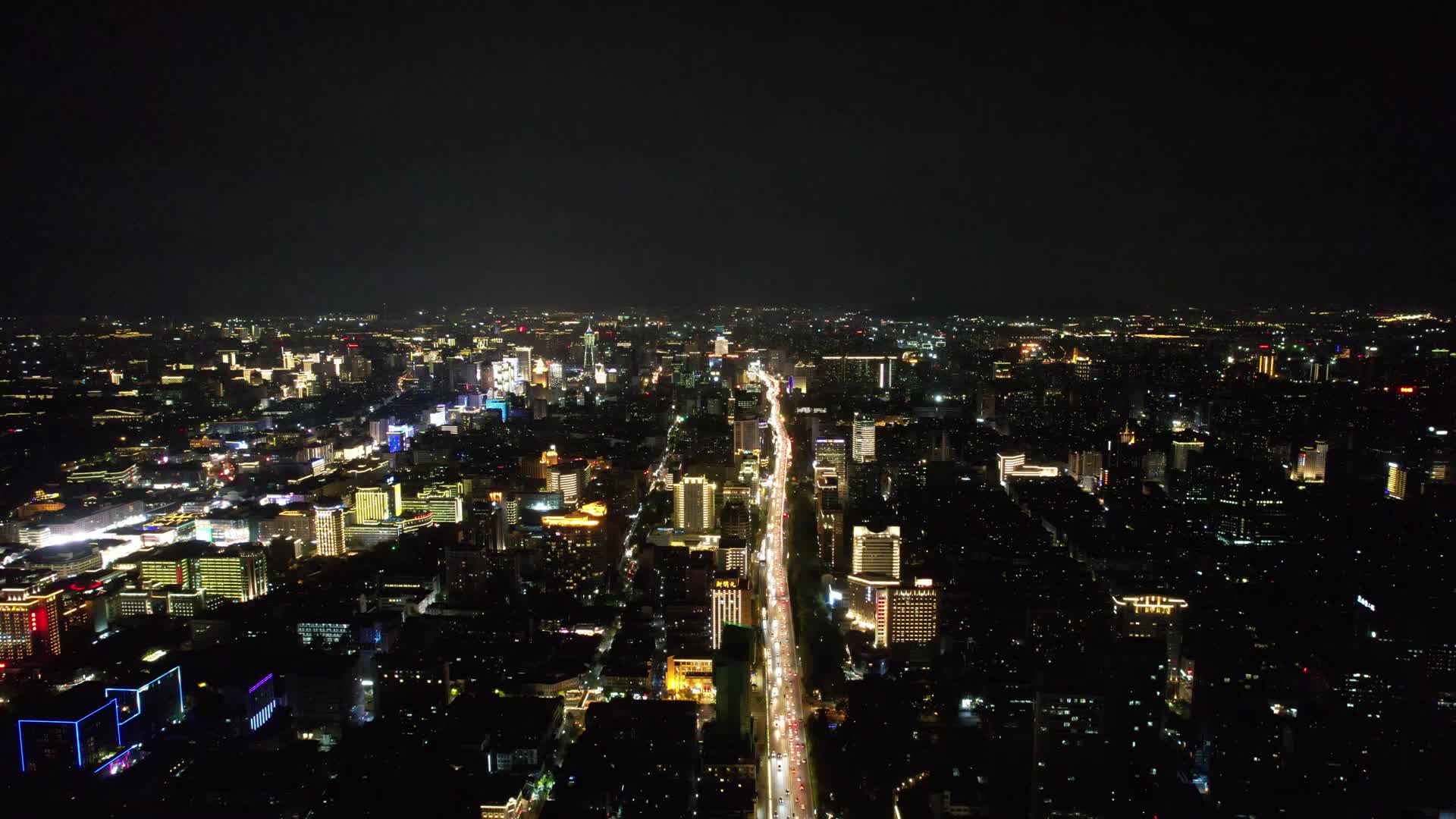 杭州城市夜景航拍浙江视频的预览图