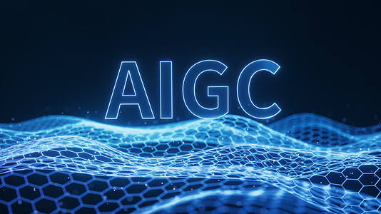 AIGC概念与科技感网格背景3D渲染视频的预览图