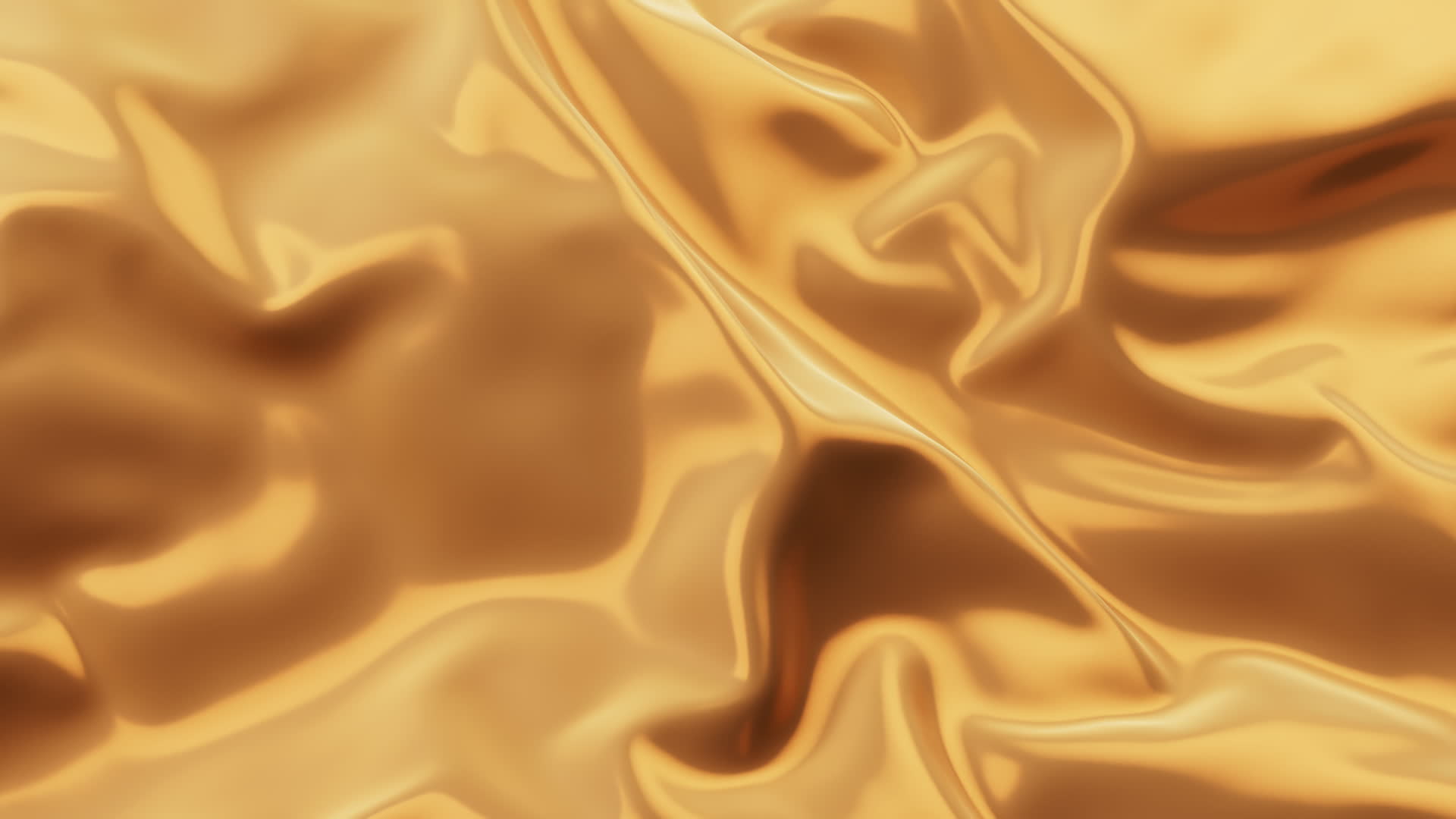 流动飘舞的金色奢华布料3D渲染视频的预览图