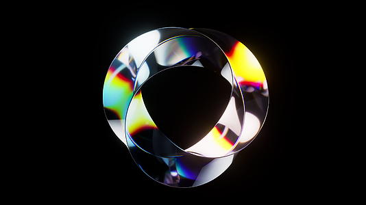 彩色渐变玻璃曲面循环动画3D渲染视频的预览图