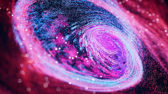 紫色旋转梦幻粒子星云漩涡3D渲染视频的预览图