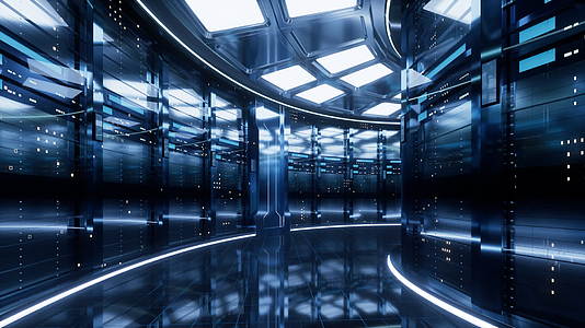 未来科技感大数据机房循环动画3D渲染视频的预览图