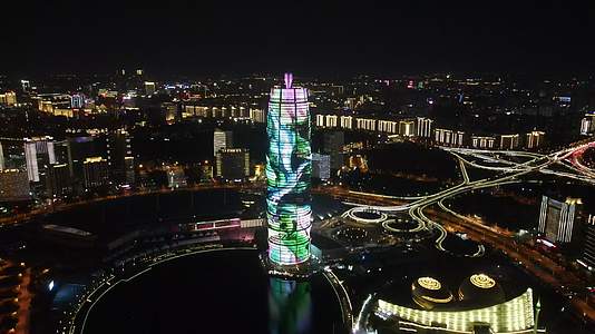 河南郑州千禧广场大玉米地标建筑航拍视频的预览图