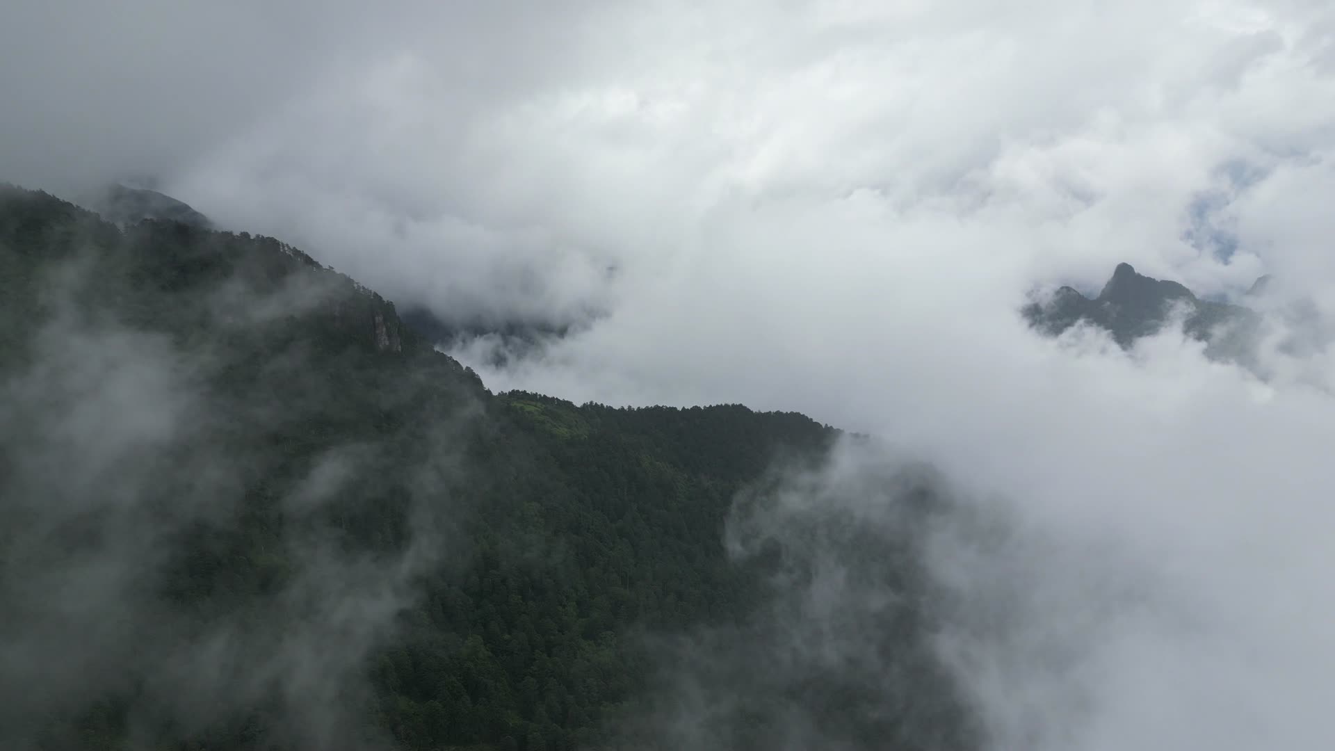 高山峡谷云海自然风光航拍视频的预览图